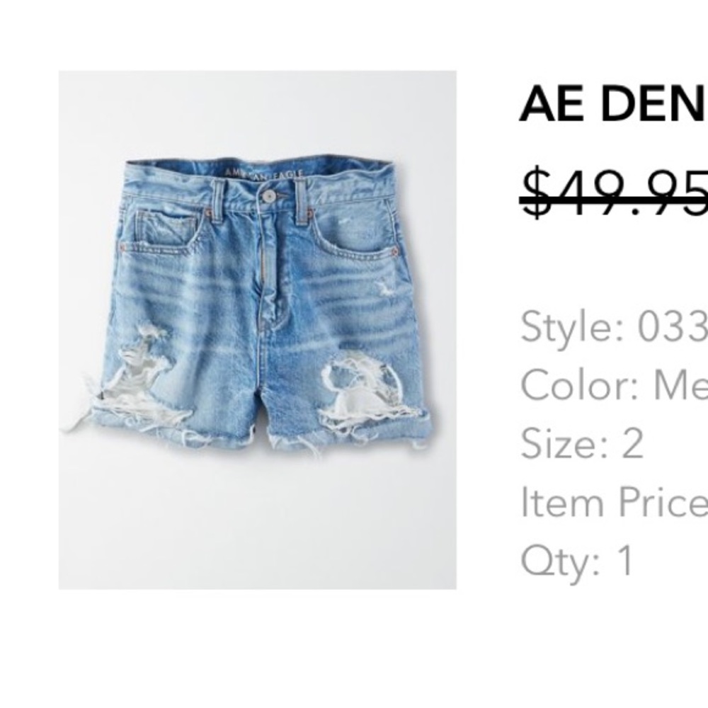 American Eagle denim mom shorts size 2